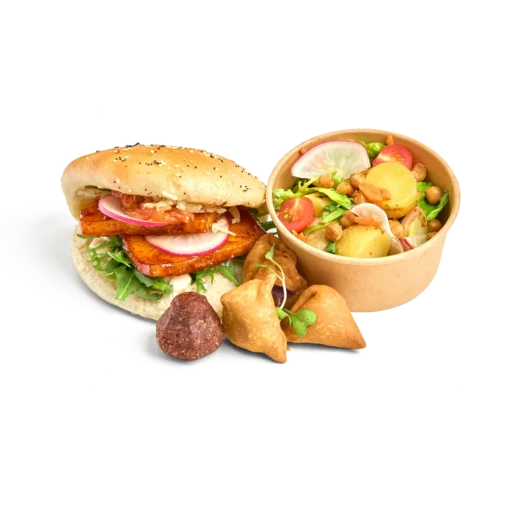 Taste Of India - Filled Bap, Salad, Seasonal Fruit & Sweet Bliss Ball