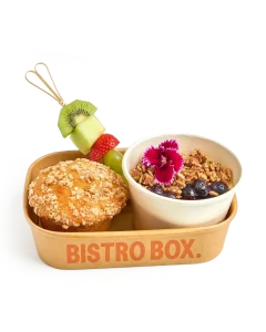Granola, Yogurt, Fruit & Muffin