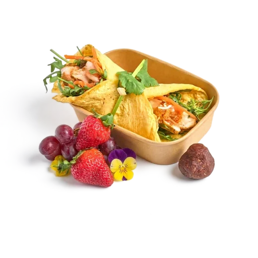 Low Carb – Omelette Chicken Wrap Box, Bliss Ball & Seasonal Fruit